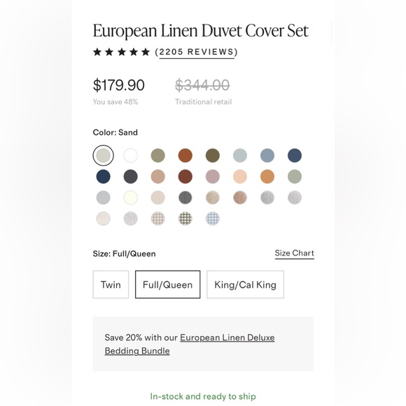 Quince European Linen Duvet Cover Set - Picture 3 of 4